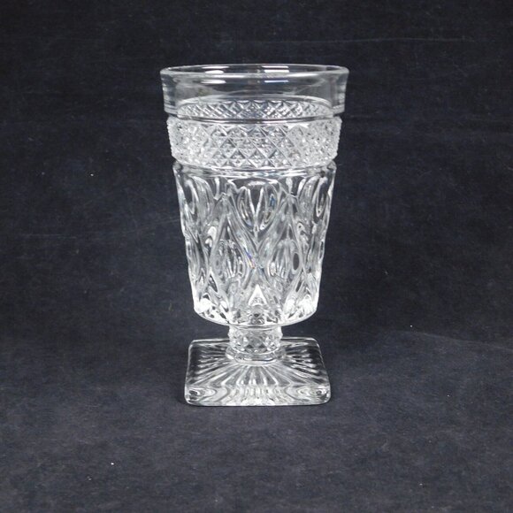 Set Of 2 Imperial Cape Cod Clear Square Footed Tumbler Glasses Vintage 5.5 Tea - Picture 4 of 12